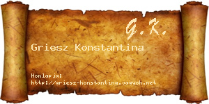 Griesz Konstantina névjegykártya